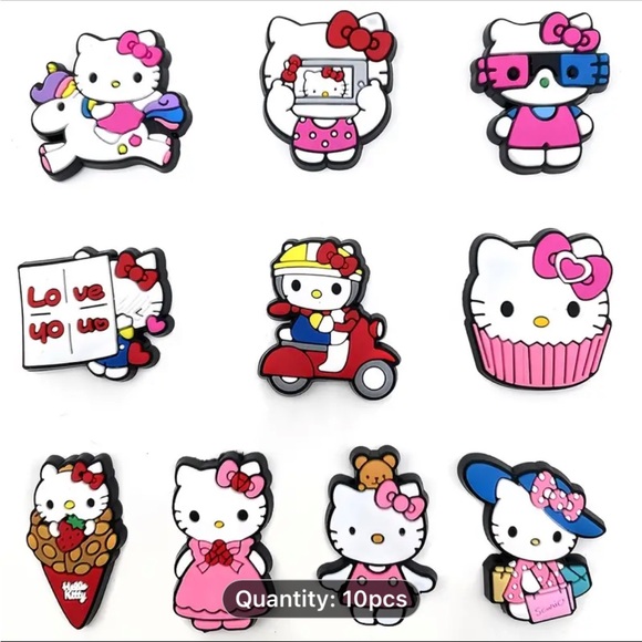 Hello Kitty Kawaii Style Shoes Decoration Charms For Clogs Sandals, - Picture 7 of 7